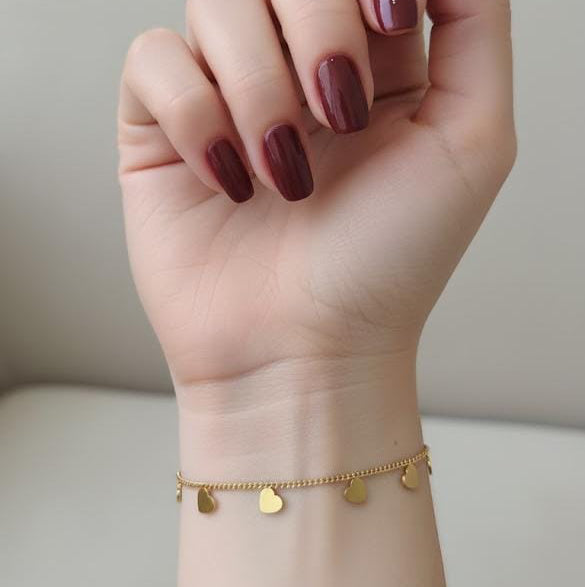 Heart Charms Stainless Steel Bracelet