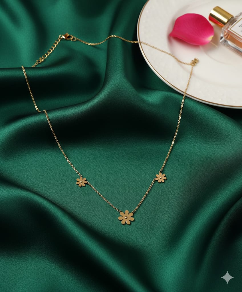 Stainless Steel Flower Necklace