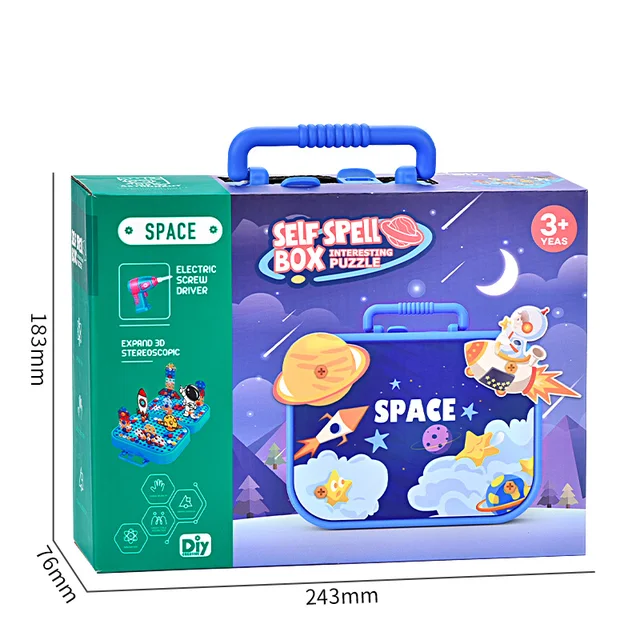 Space DIY Creative Mosaic Drill Toy