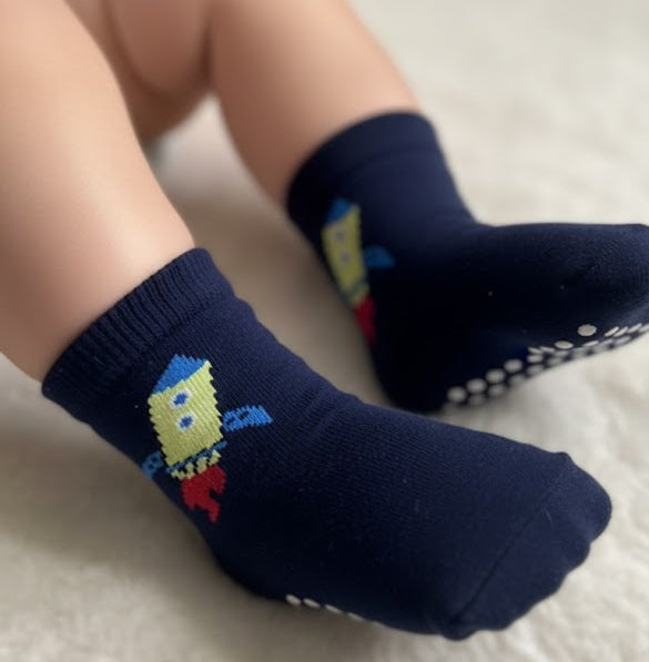 Aeroplane Anti Slip Grip Kids Socks