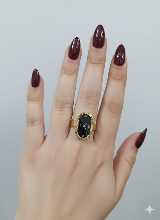 Watch Style Adjustable Stainless Steel Ring