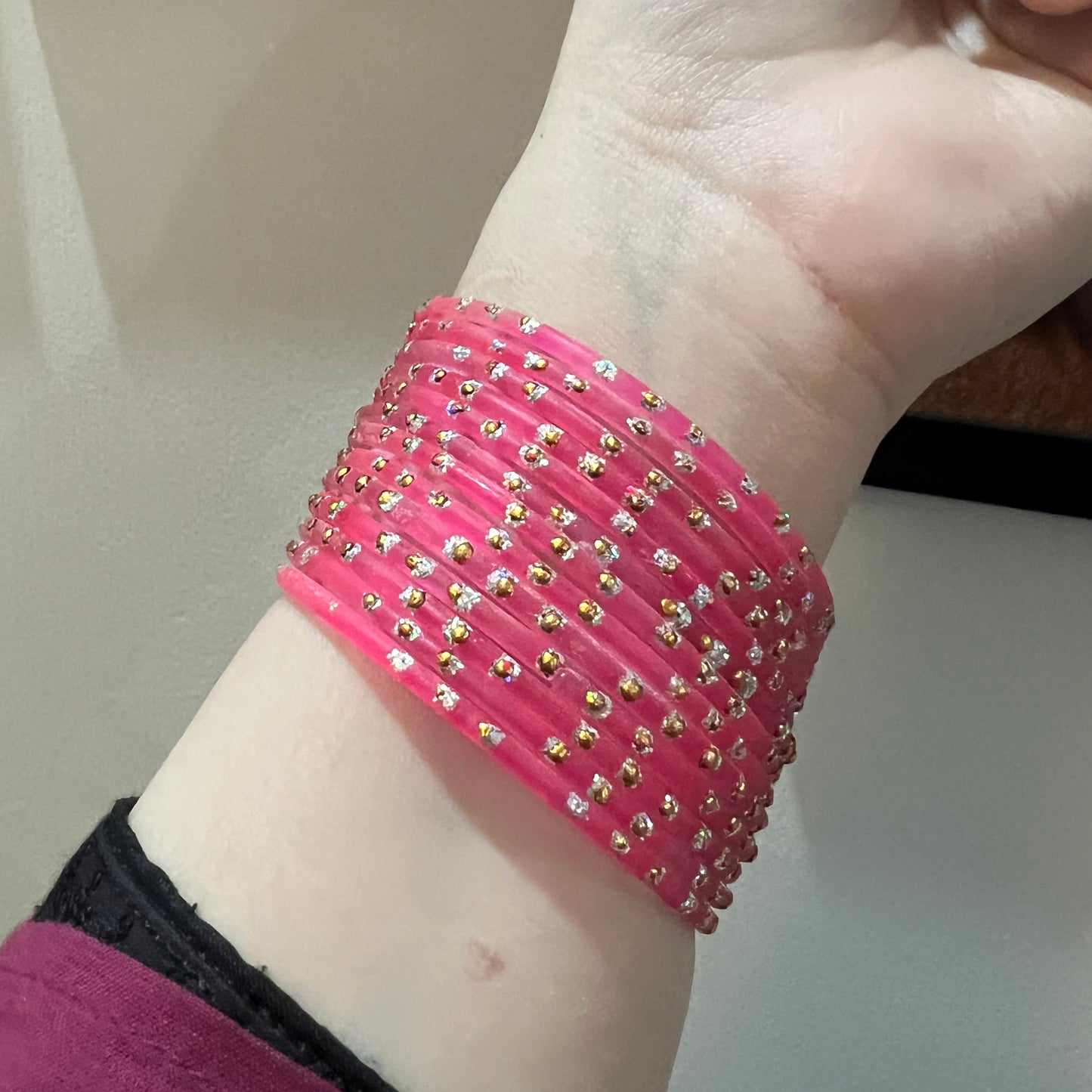 Pink Rain drop Bangles