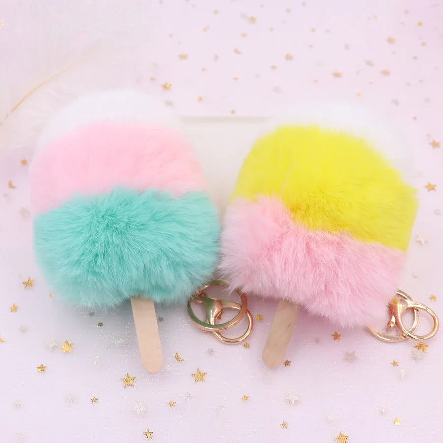 Icecream Pom Pom Keychain