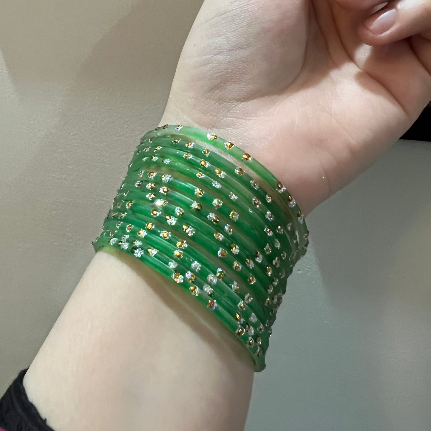 Green Rain drop Bangles