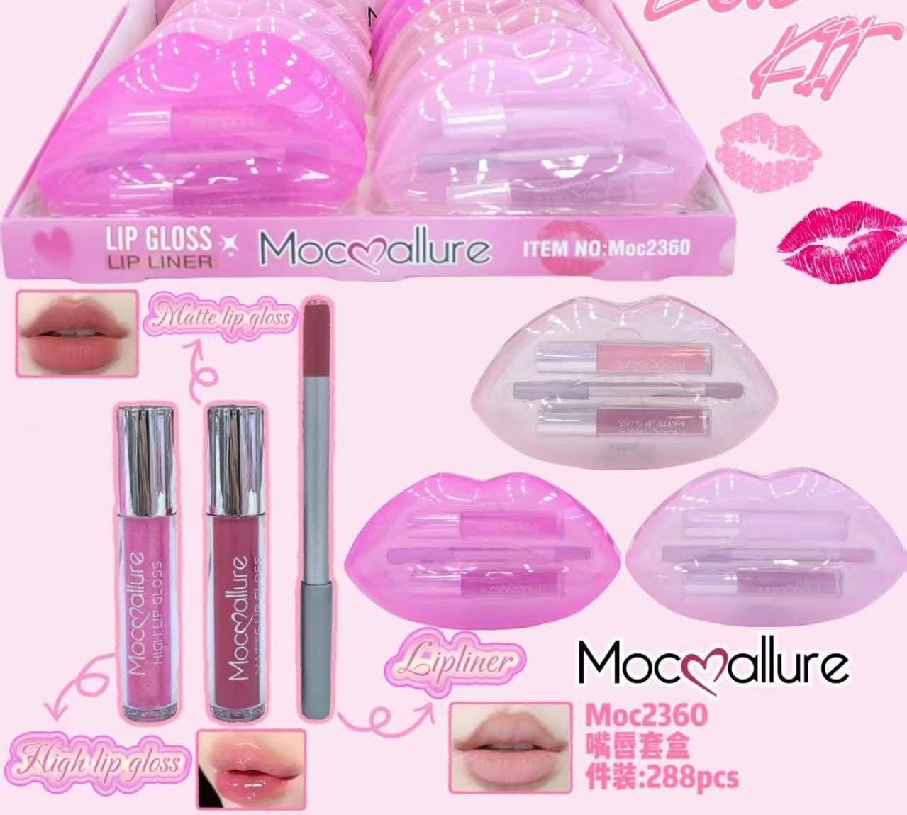 Mocallure Lip Glosses & Lip Liner Lips Set