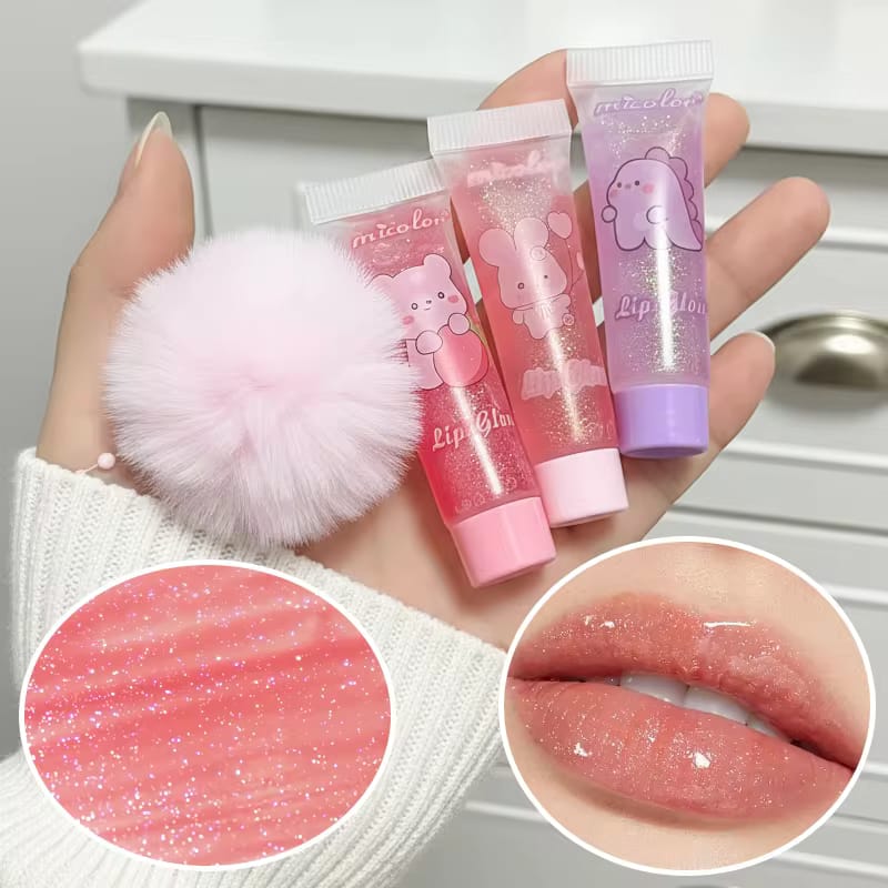 Kawaii Bunny Lip Gloss – 3 Pcs Lip Gloss Set With Gift Packaging