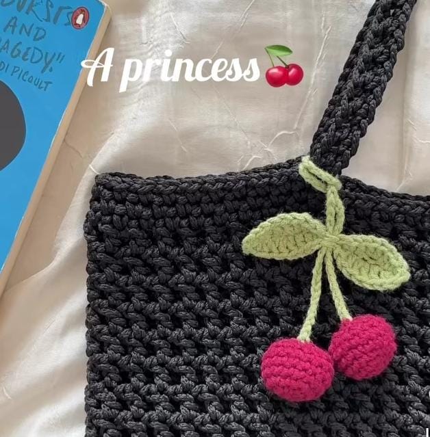Cherry and Strawberry Crochet Keychain