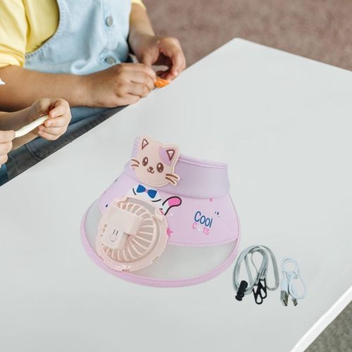 Chargeable Cartoon Hat Fan For Kids