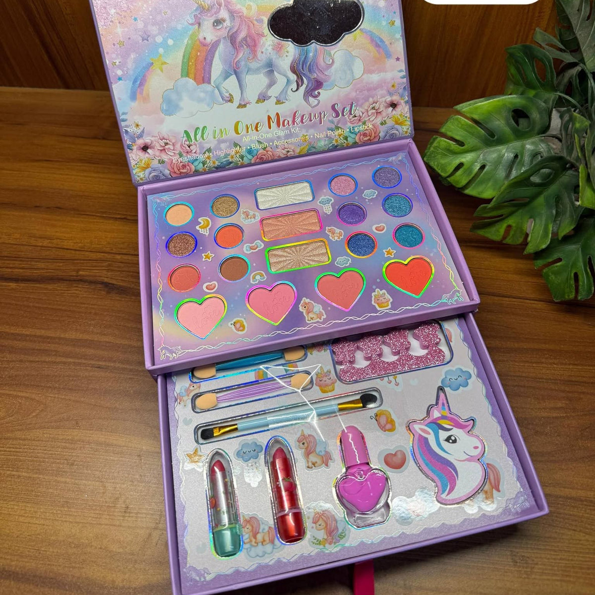 Unicorn kids Real Makeup and Jewellery Kit | 3 Layers Big Box