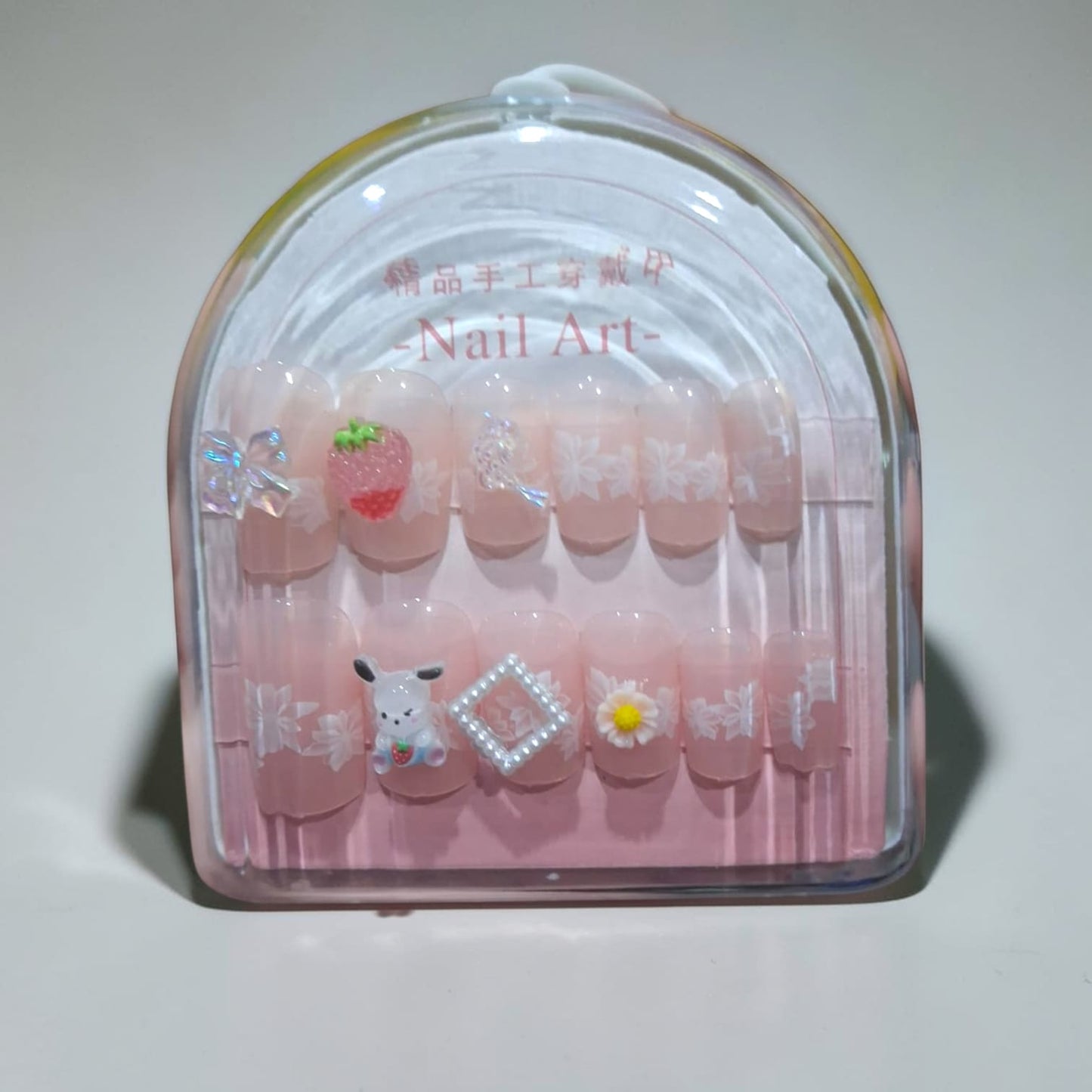 Sanrio Strawberry Nails With Acrylic Box