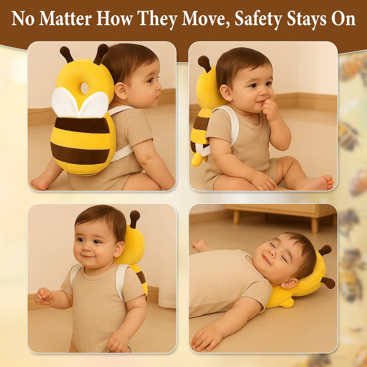Baby Honey Bee Head Protector Pillow