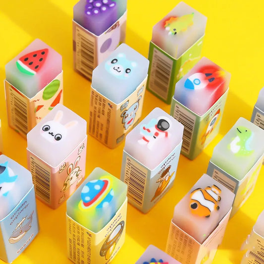 Jelly Pencil Eraser Spaceship & Fruits