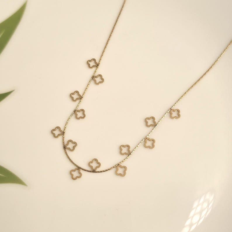 Stainless Steel Gold Toned Charm Necklace