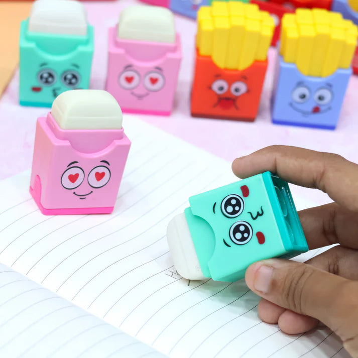 Yalong Chips | Fries 2 in 1 Pencil Eraser And Sharpener
