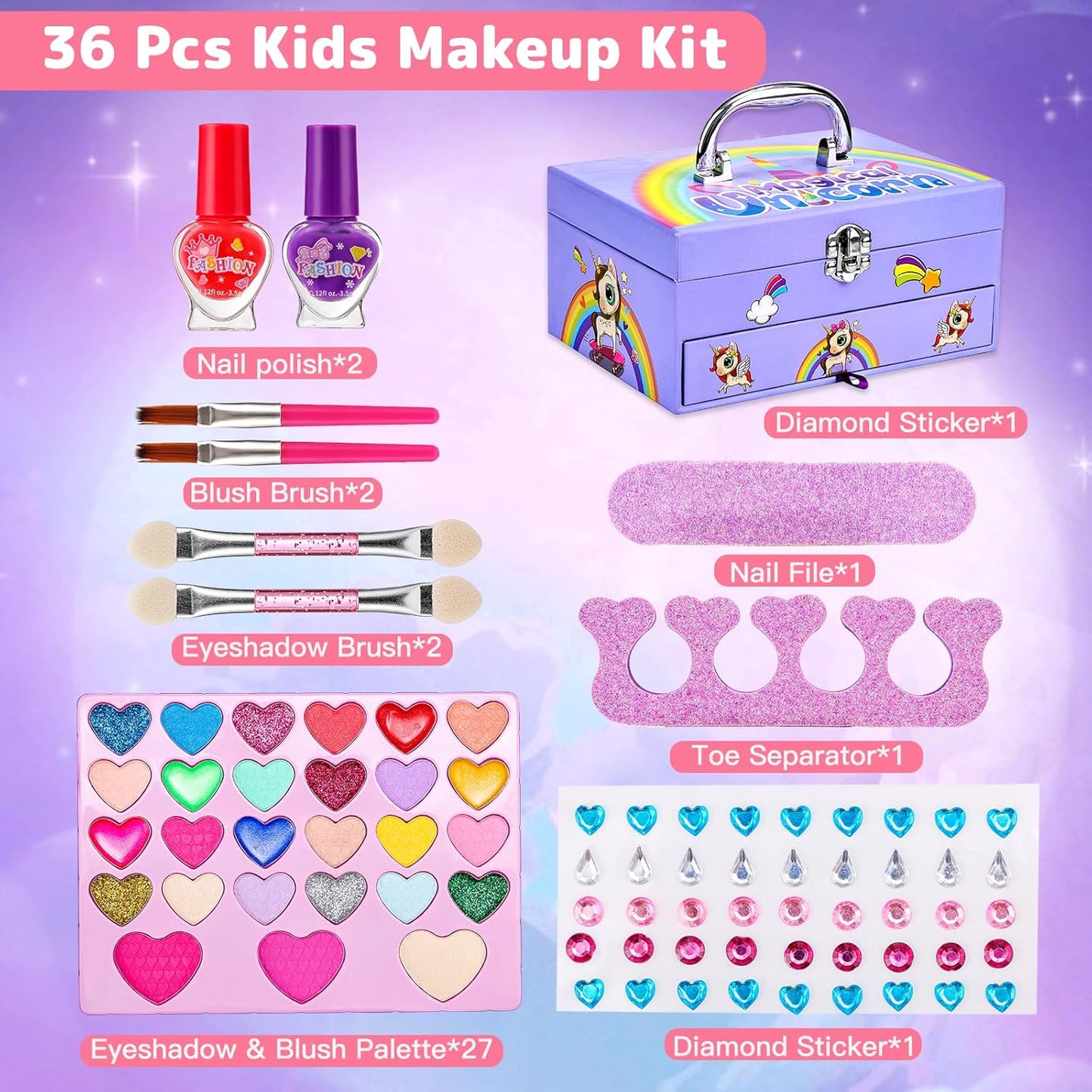 Magical Unicorn Kids Makeup Box