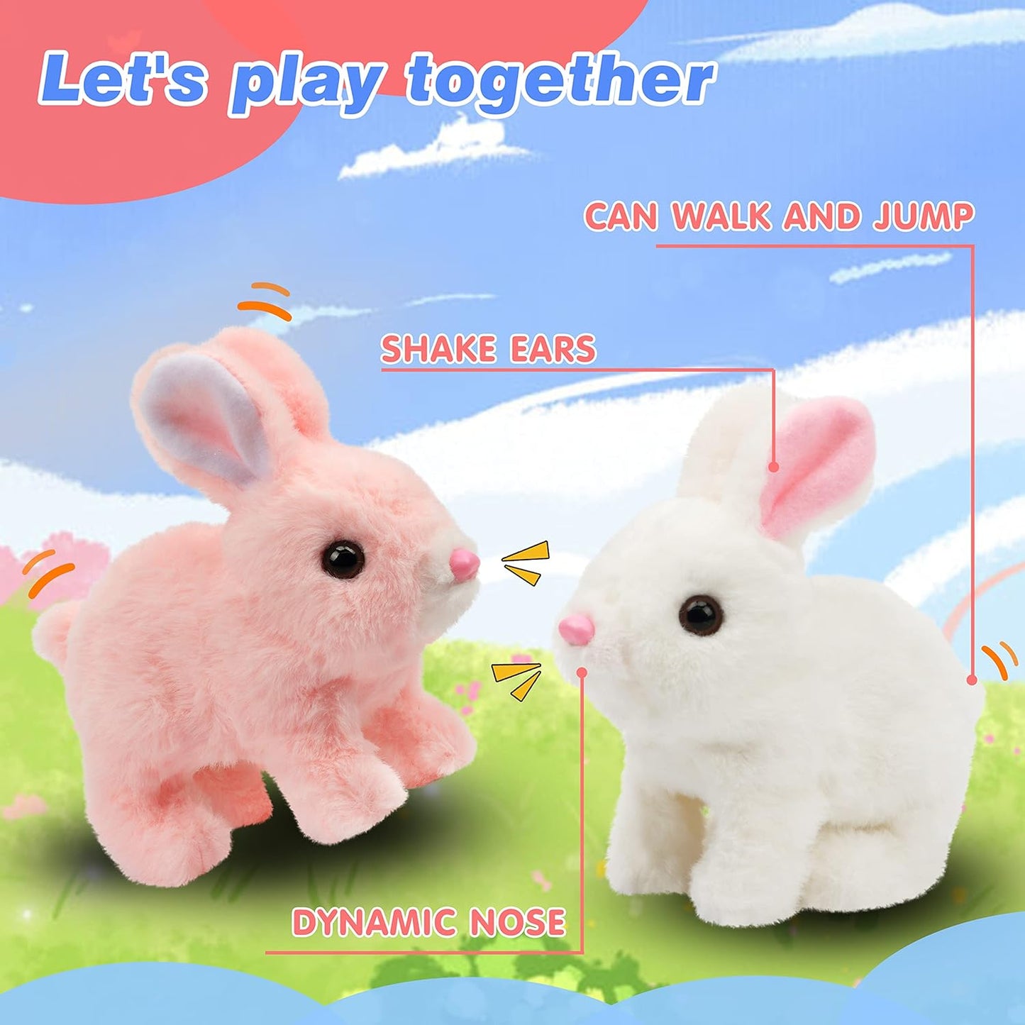Battery operated Walking Rabbit With Squeezing Sounds