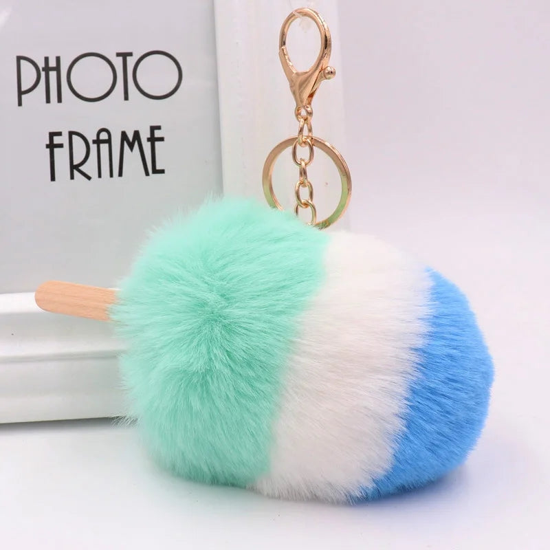 Icecream Pom Pom Keychain