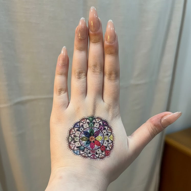 Colourful Mehndi Tattoo Sticker Patch (Full Sheet)