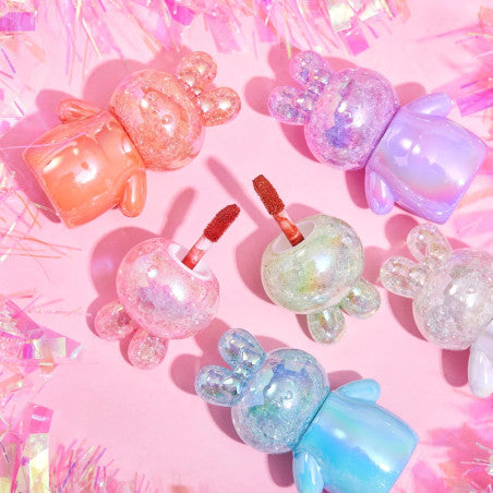Crystal Bear Holographic Natural Pink Lip Gloss