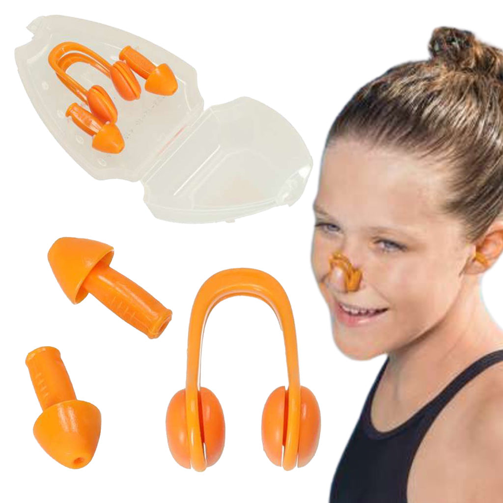 Nose clips and ear plugs set for swiming