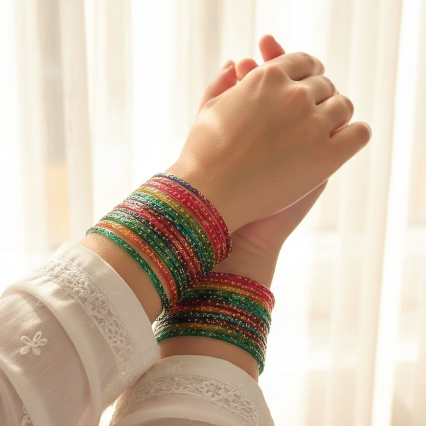 Multi Viral Kashmiri Rain Drop Bangles