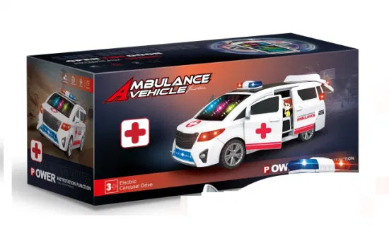 Ambulance Vehicle With Sound And Lights | Openable Front Doors and Back Door