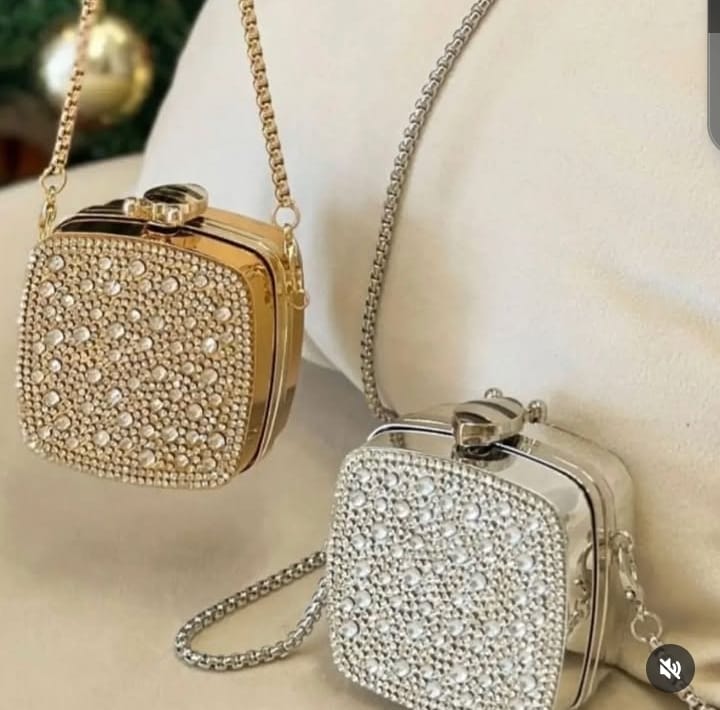 Diamonties Square Cross Body Clutch