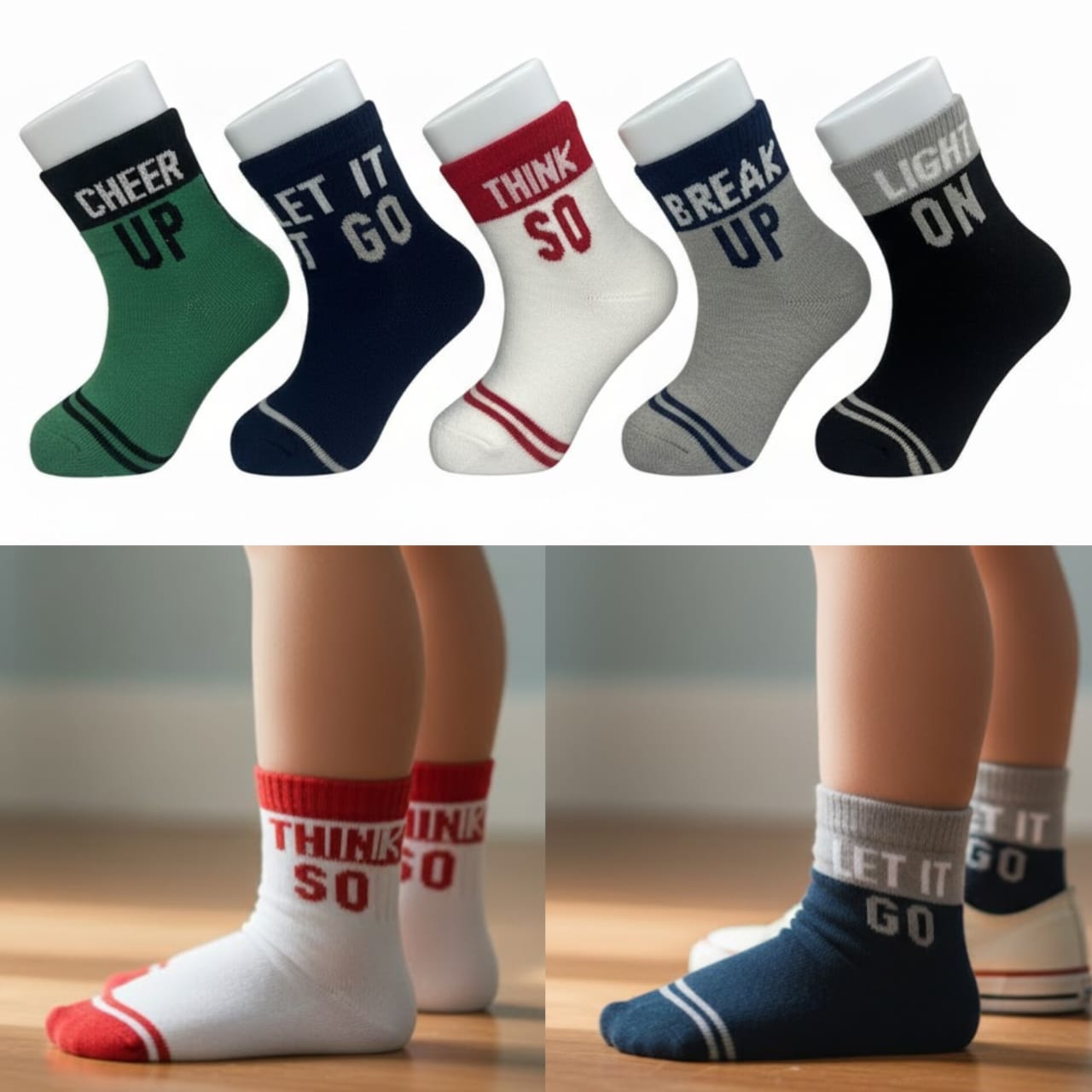 Motivational Kids Socks Pack Of 5