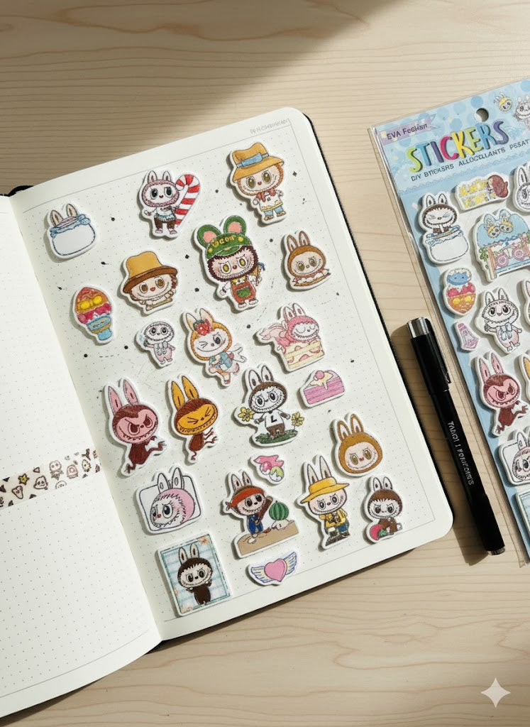 3D Kuromi | Labubu | Stitch Sticker Sheet