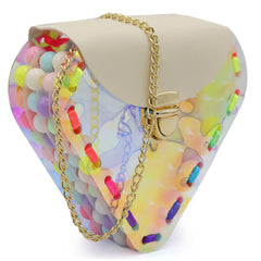 Multi Beads Holographic Bag