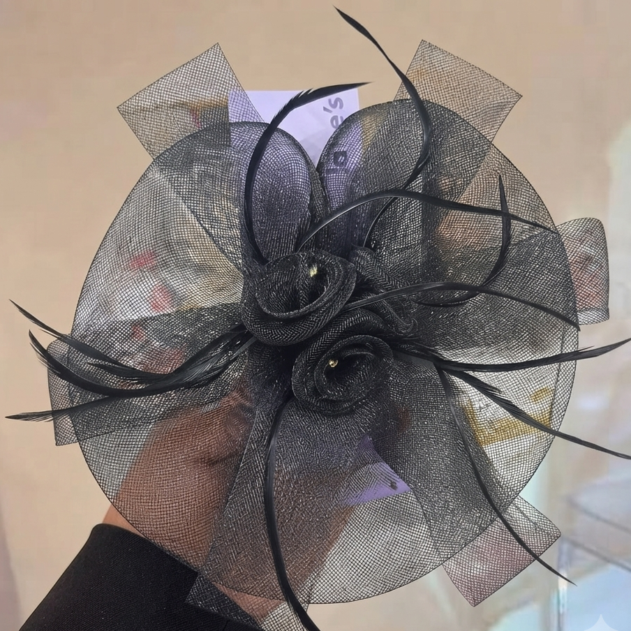 Korean Mesh Fascinator Big Size flower Hair Clip | Party & Wedding Hair Accessory