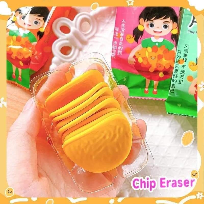 Chips Pencil Erasers Pack