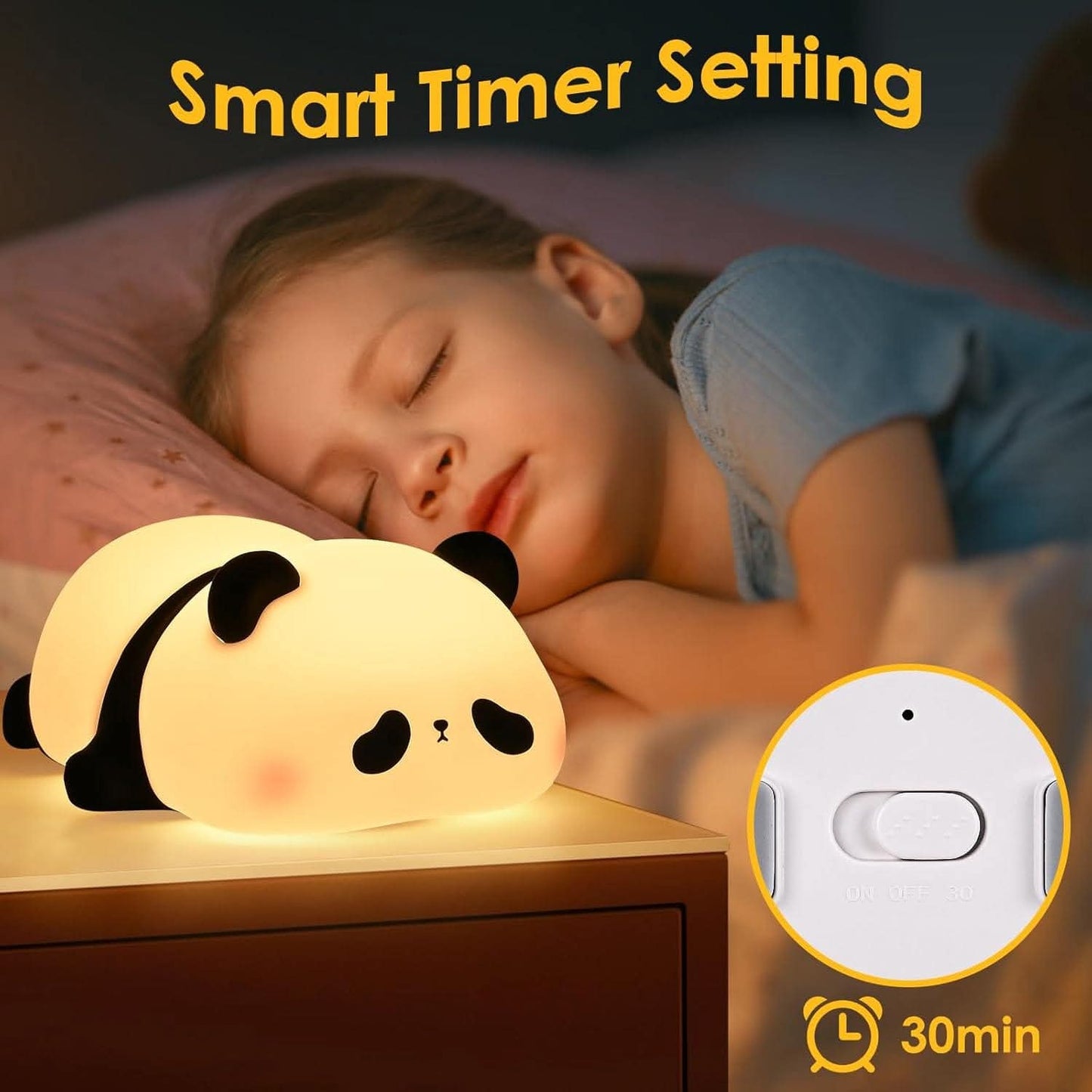 Chargable Panda Silicon Night Lamp