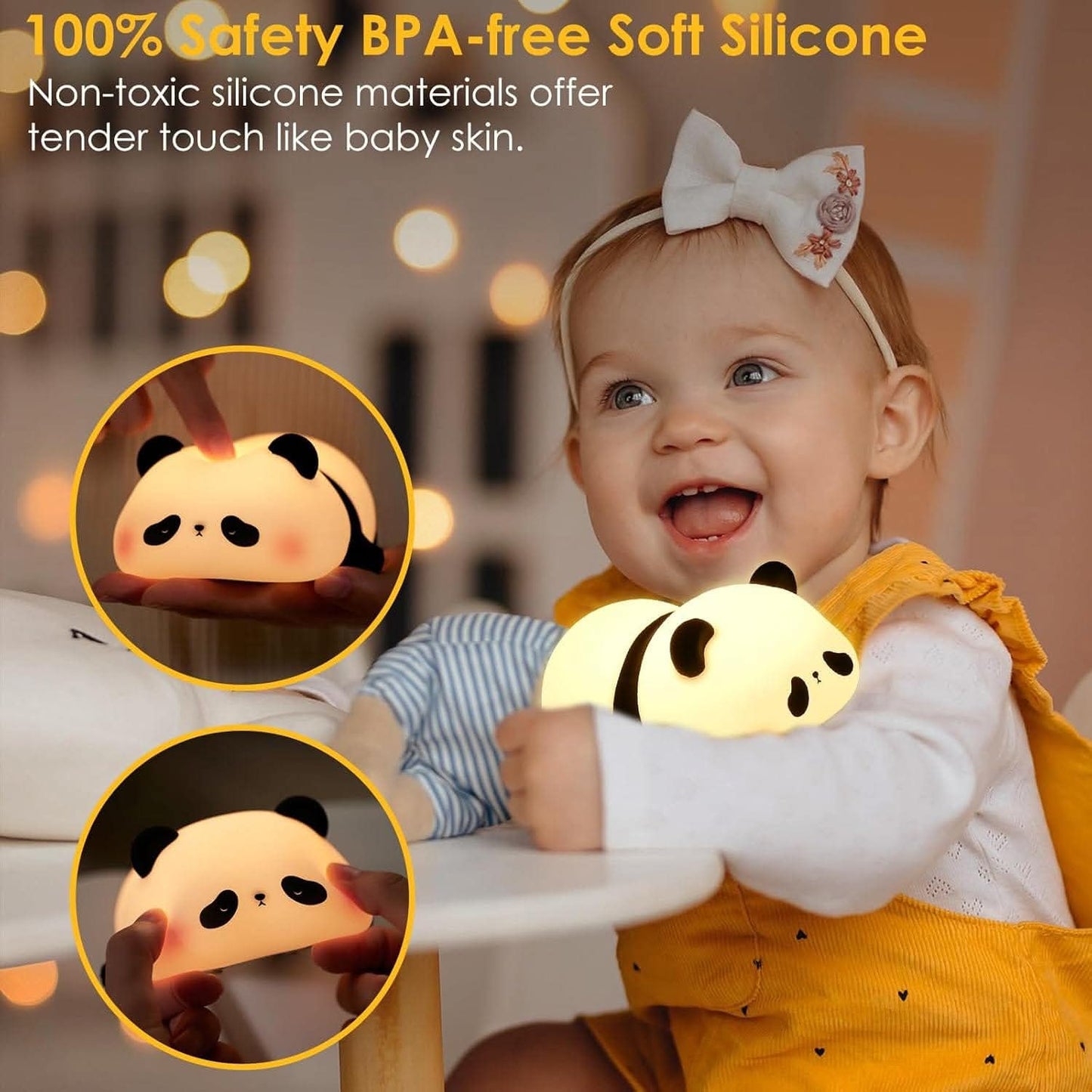Chargable Panda Silicon Night Lamp