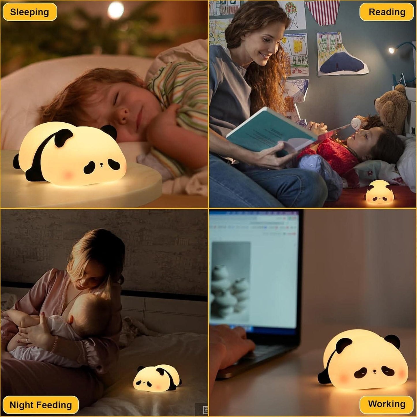 Chargable Panda Silicon Night Lamp