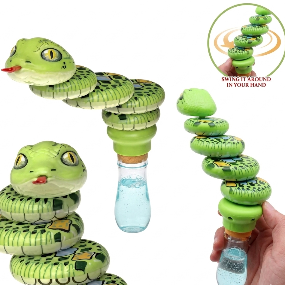 2 in 1 Snake Rotating Fidget Toy and Bubbles