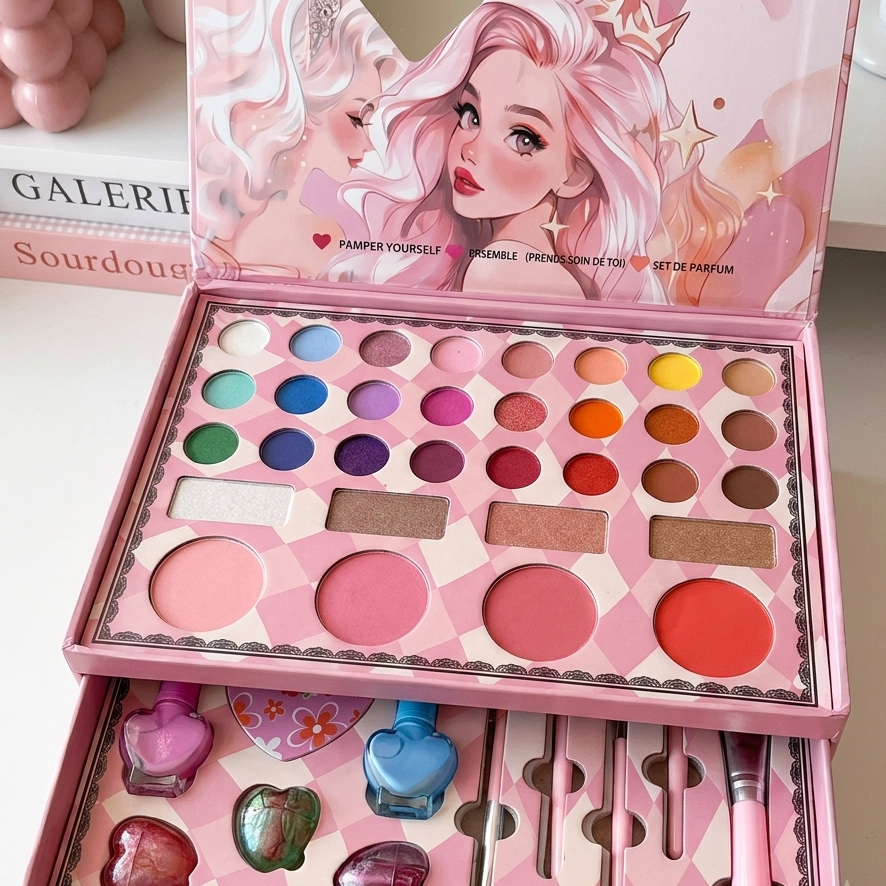 IGOODCO Fashion Beauty 3 Drawer Makeup Kit for Kids – 3-Tier Vanity Box