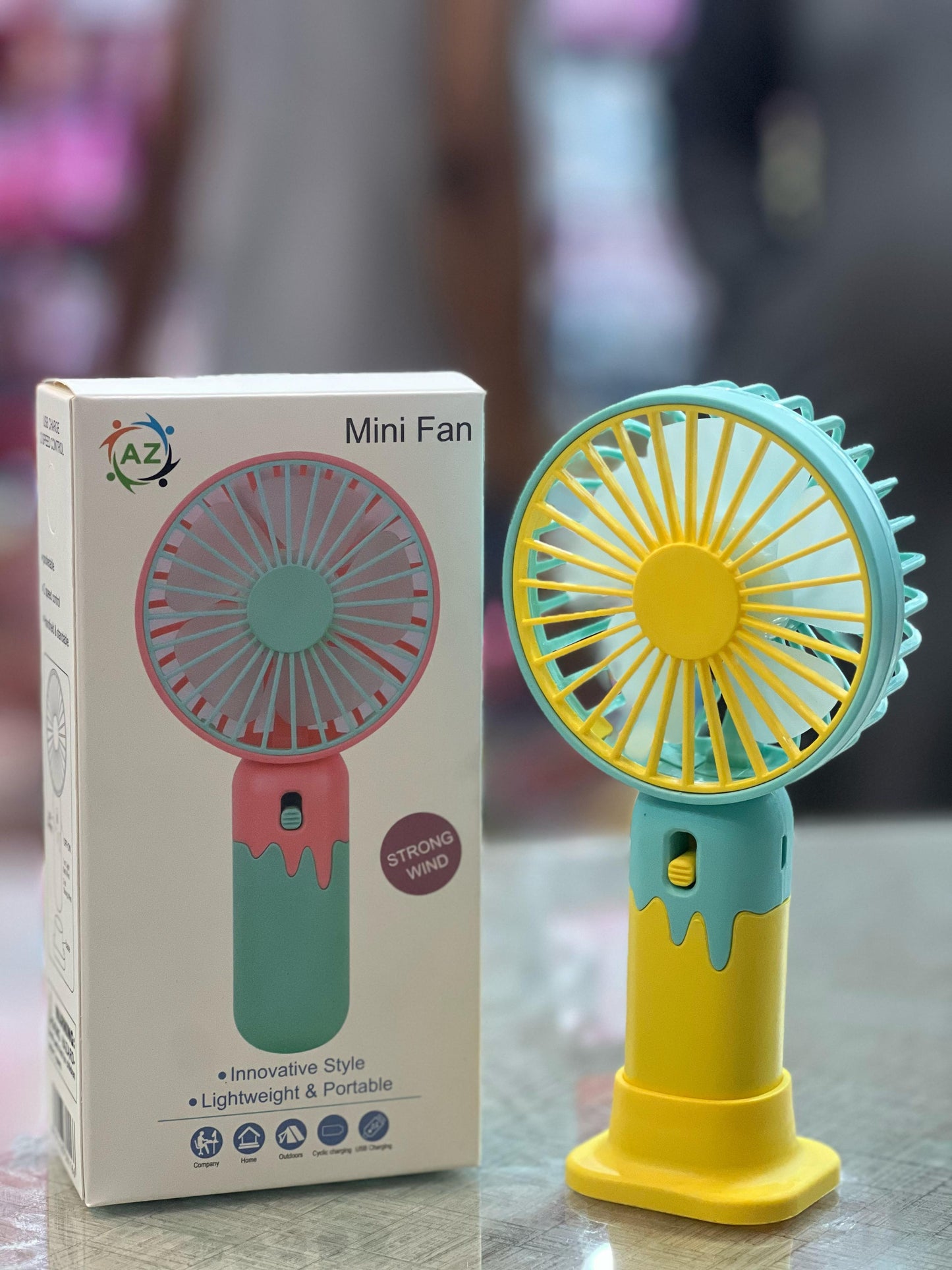 Chargeable Hand Fan With Stand