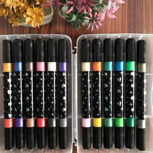 Dual Tip 24 Colour Glitter Marker
