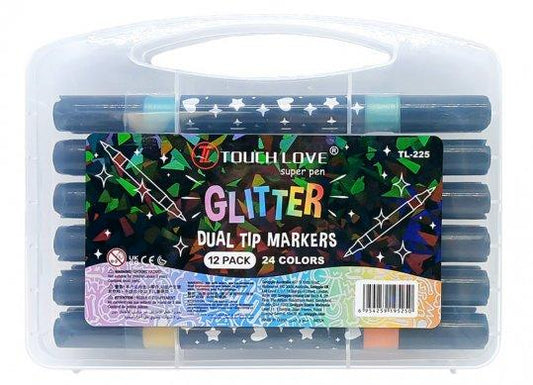Dual Tip 24 Colour Glitter Marker