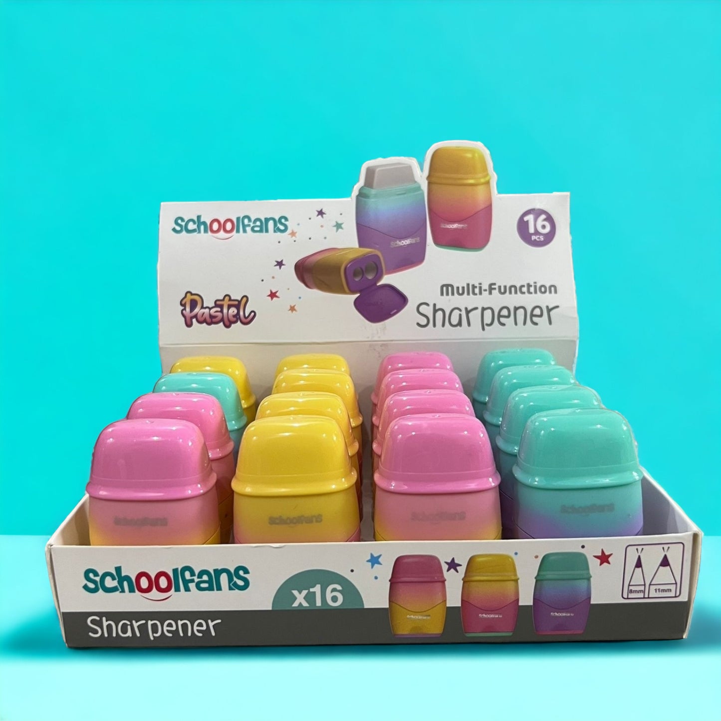 Tie And Dye Double Hole Pencil Sharpener And Eraser