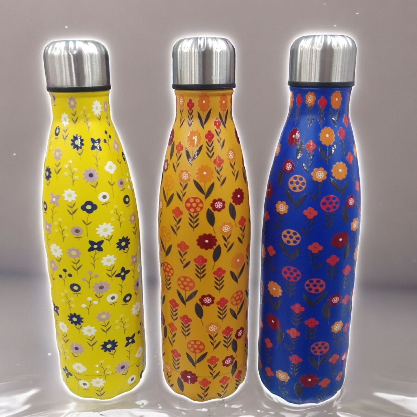 Floral Double Walled Stainless Steel Bottle