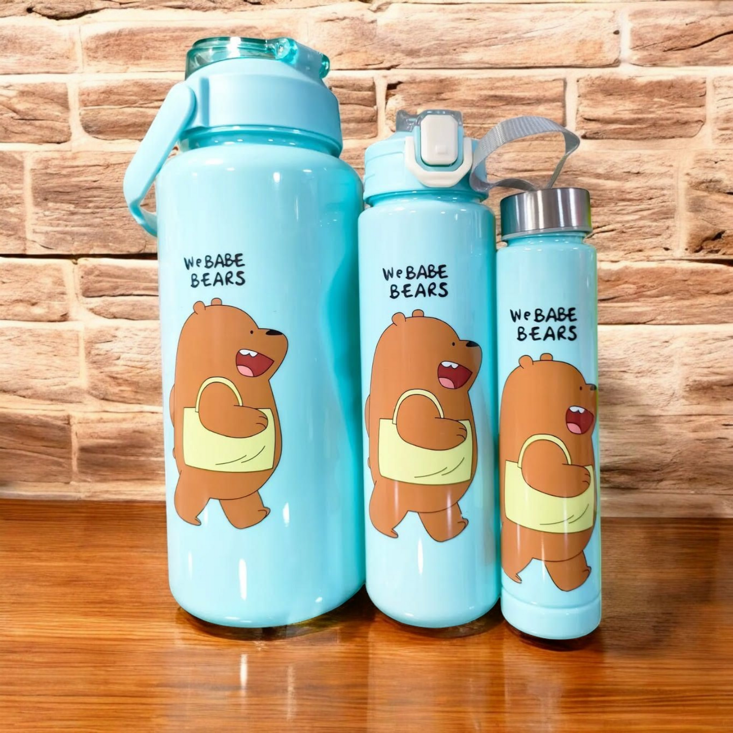 We Bare Bears Water Bottles Set Of Three