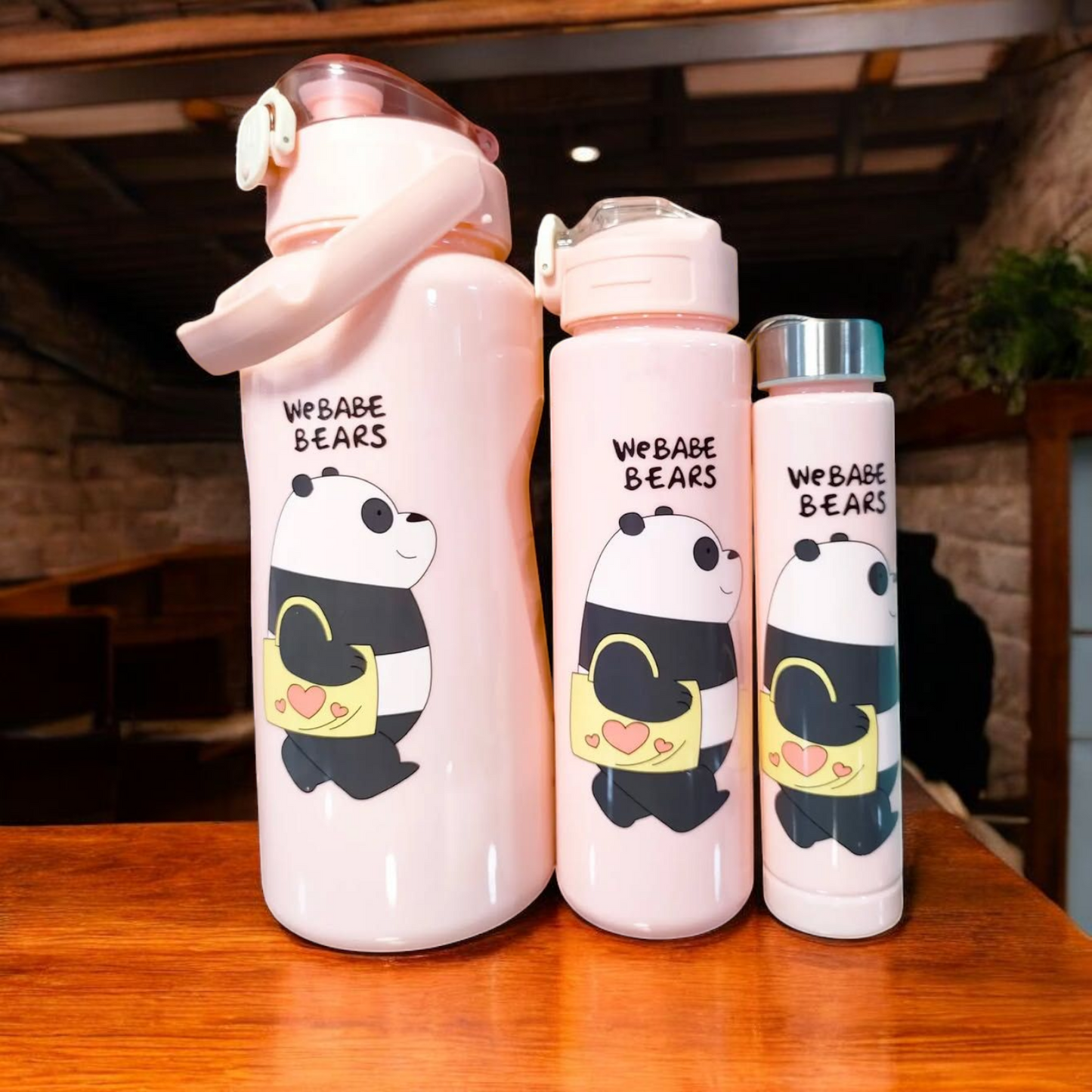 We Bare Bears Water Bottles Set Of Three
