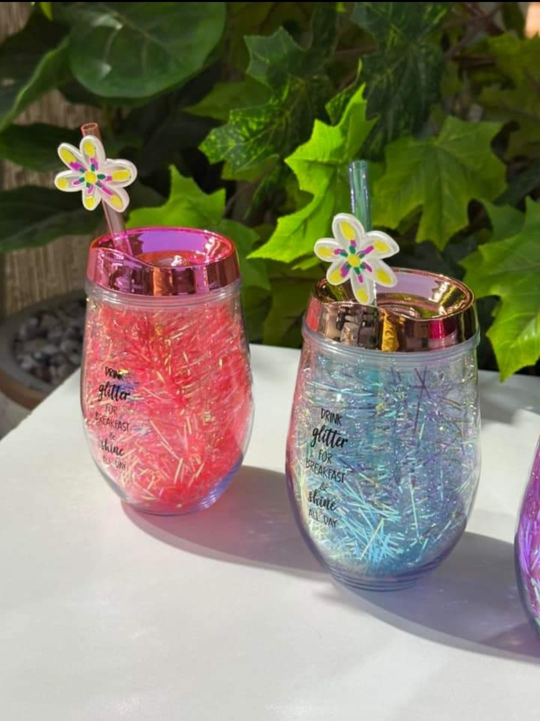 Glittery Confetti Filled Sipper