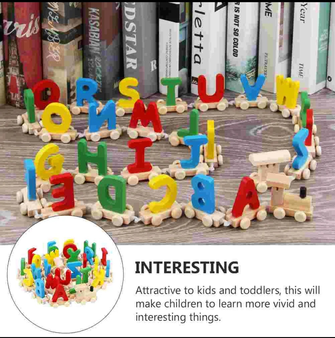 26 Letters Wooden Train