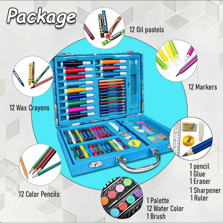Spaceship Wooden Coloring Kit Art Box