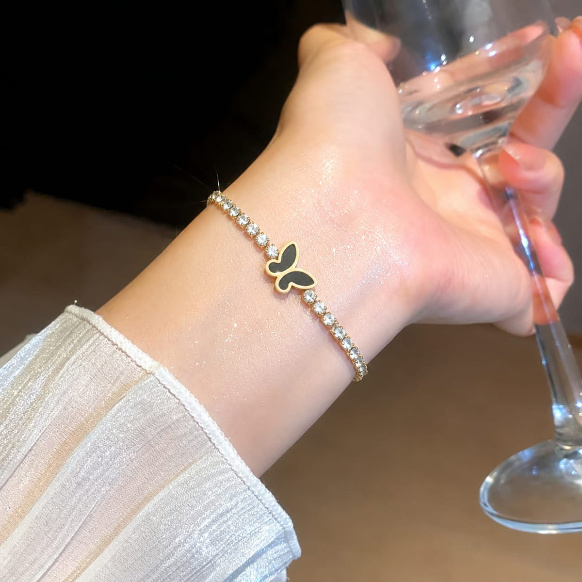 Butterfly Tennis Stainless Steel Bracelet