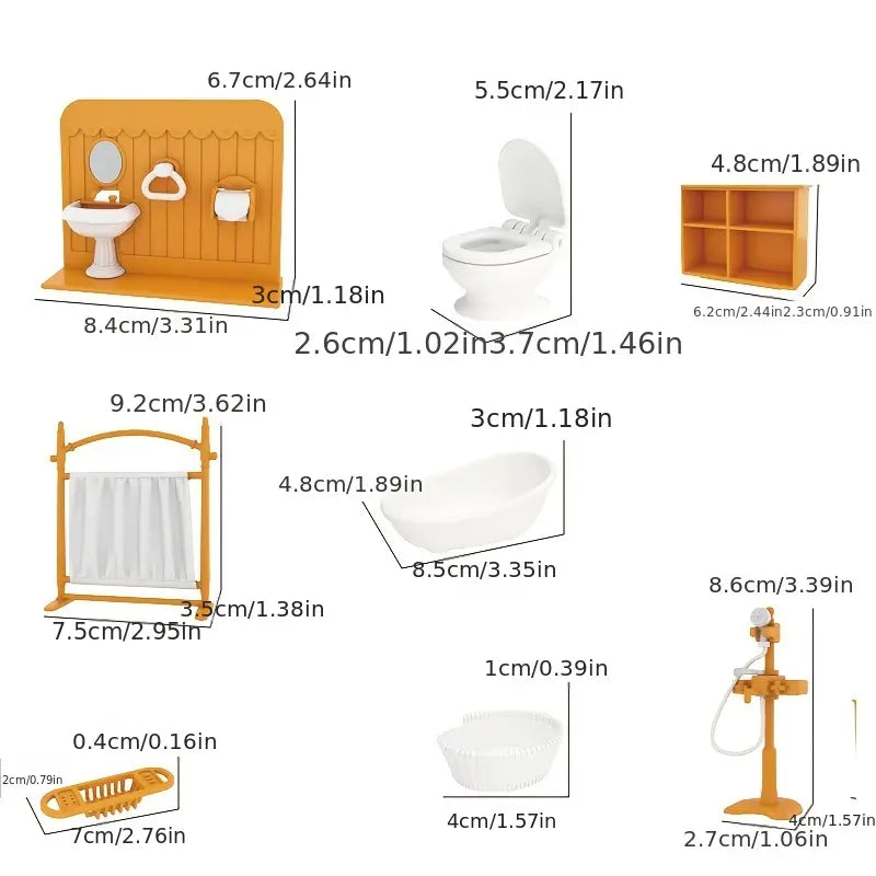 Miniature Bath Room Furniture Set