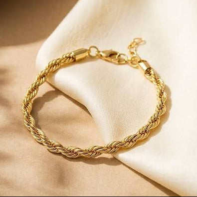 Gold Look Rope Chain Bracelet